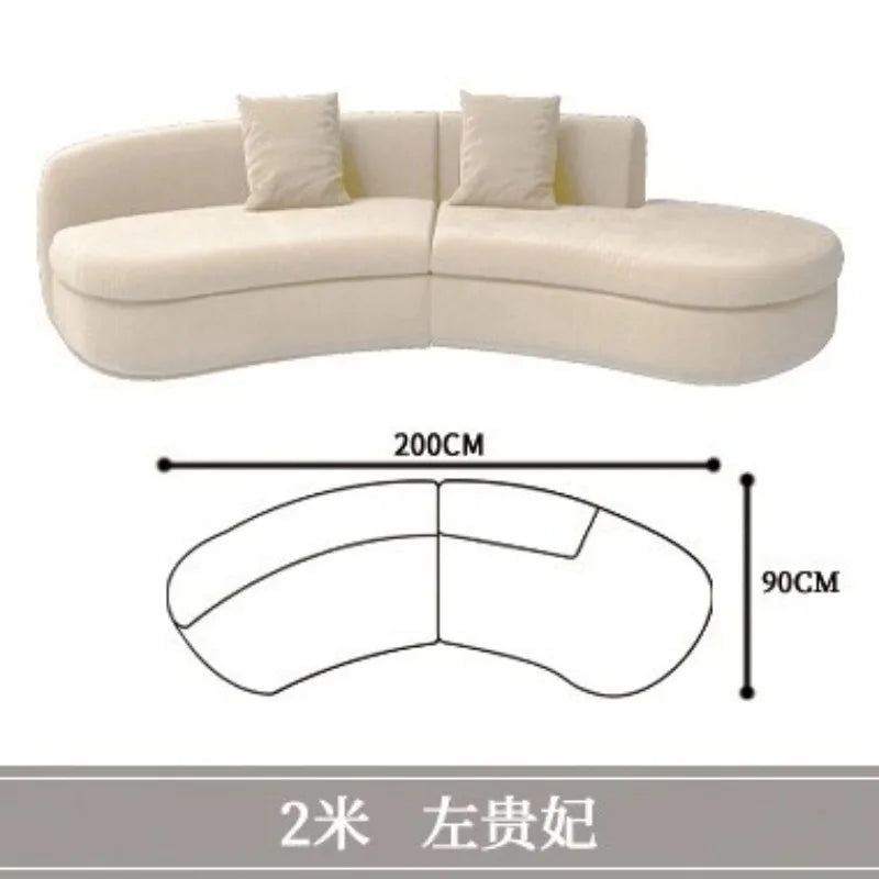 Curved sofa living room, light luxury, modern Internet celebrity hotel, beauty salon, lobby lounge area, reception of guests