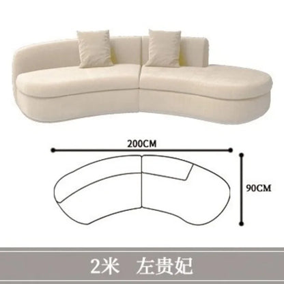 Curved sofa living room, light luxury, modern Internet celebrity hotel, beauty salon, lobby lounge area, reception of guests