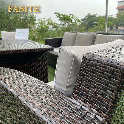 Garden outdoor beach rattan weaving leisure sofa chair outdoor furniture outdoor three-person rattan chair sofa