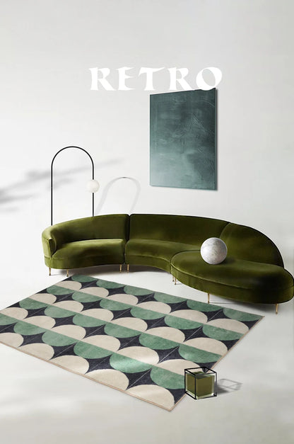 VIKAMA Cashmere Wash Back Carpet Machine Washable Ins Style Checkerboard Living Room Carpet Cloakroom Carpet Home Decoration