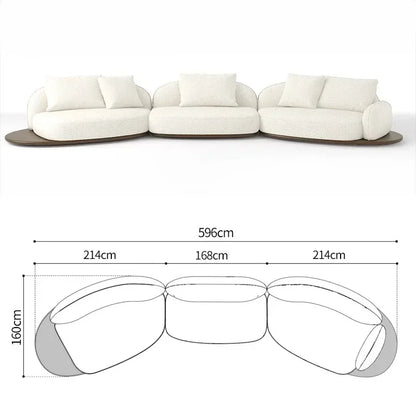Living Room Coffee Table Designer Creative Three-person Log Style Furniture Modern Simple Modern Morocco Fabric Sectional Sofas
