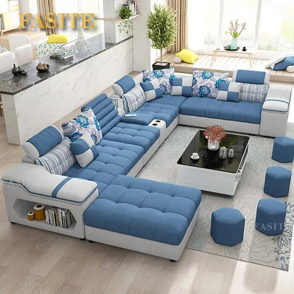 Removable and Washable Latex Free Wash Technology Fabric Sofa Combination Simple Living Room, Living Room Furniture