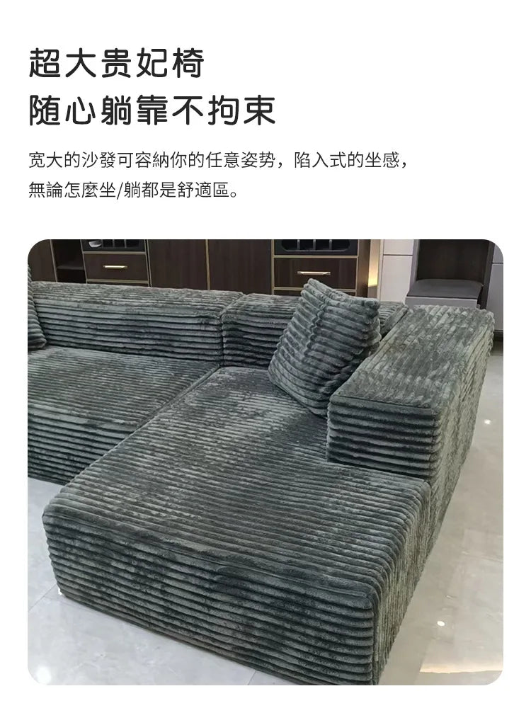 Cashmere corner compression fabric L-shaped block small apartment combination lazy right angle compression sofa