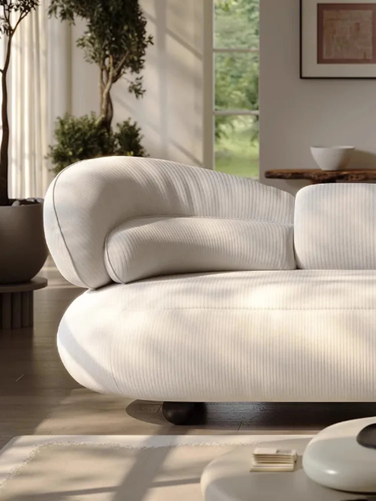 French antique fabric sofa, living room small apartment sofa, backrest curved corduroy