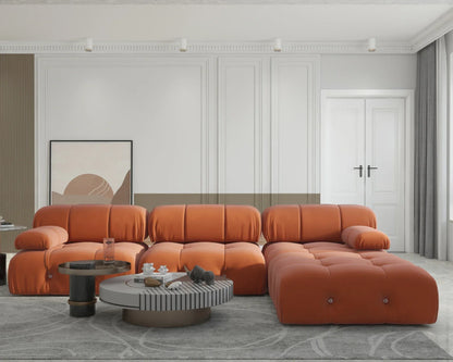 Nordic l shape Sectional sofa With Ottoman Modular Combination Velvet Modular Sofas Long Couch