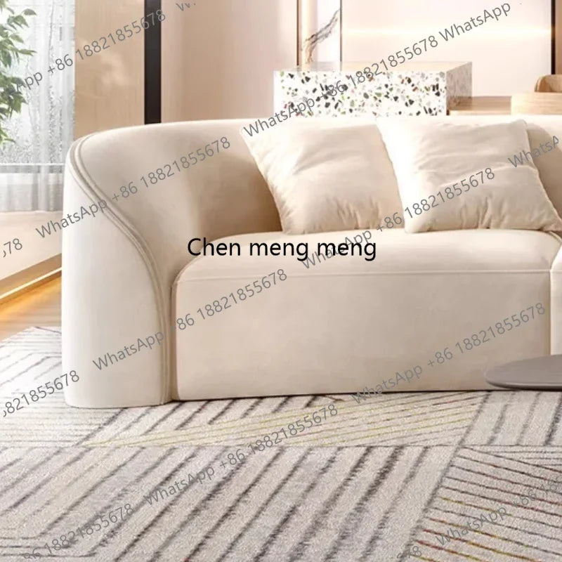 New arrive Cream Floor Living Room Sofas Curved Lounge Ergonomics Women Living Room Sofas White Minimalist Muebles Postmodern Fu
