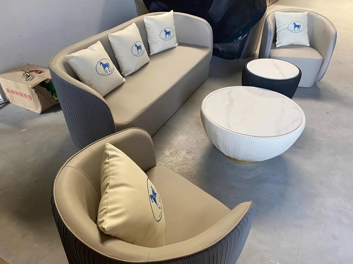 Modern sofa chairs in the hotel lobby and reception room