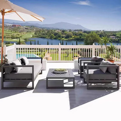 Outdoor Rattan Sofa Set Courtyard Garden Outdoor Leisure Rattan Chair Designer Model Home Outdoor Furniture