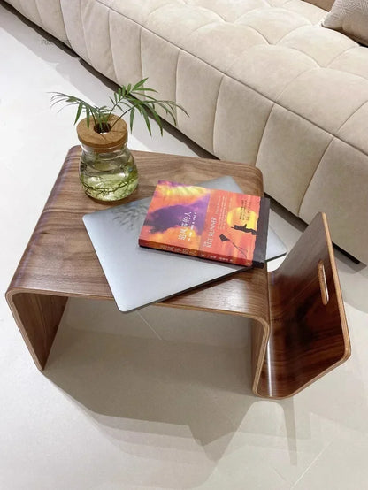 Designer Bentwood Plywood Coffee Table Mid Century Modern End Table Living Room Furniture Side Bed Table for Laptop w