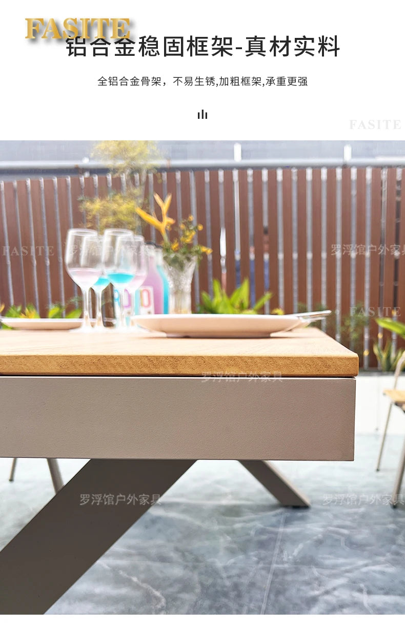 Courtyard table and chair outdoor balcony waterproof and sunscreen garden outdoor leisure table and chair combination