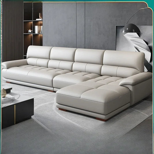 Premium Simple and modern combination imported concubine sofa size apartment living room first layer cowhide leather art sofa