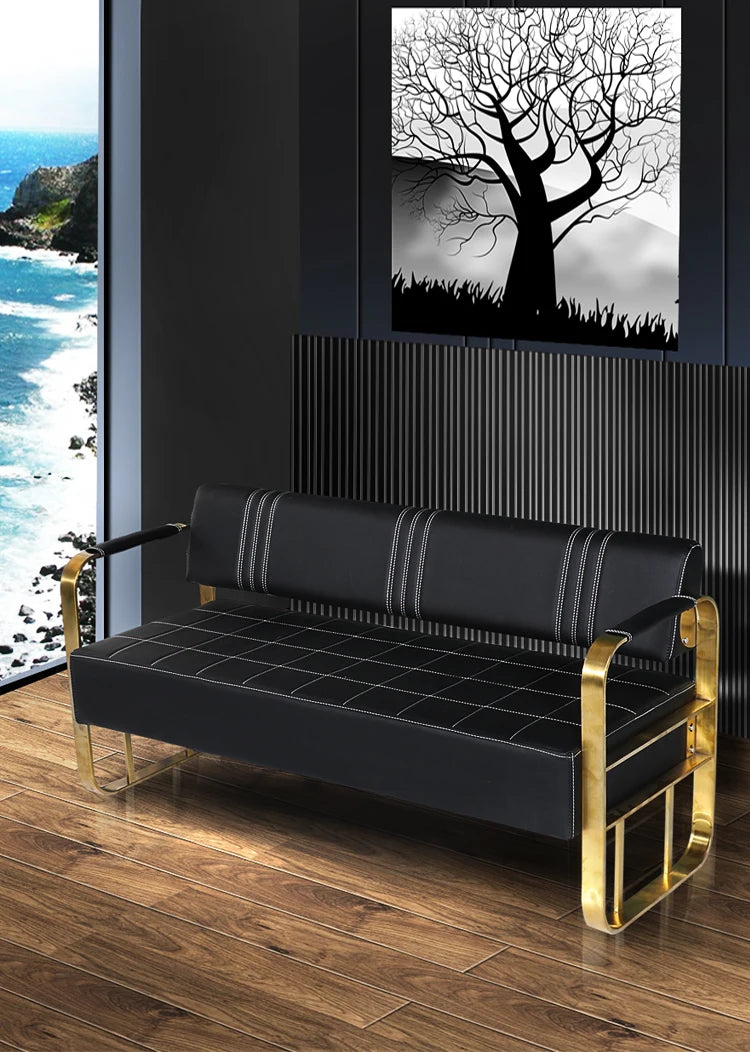 Barber Shop Sofa Waiting Chair Simple Modern Nordic Double Studio Salon Sofa