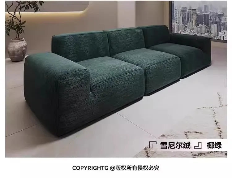 Simple Style Vacuum Compression Living Room Sofa Light Luxury Furniture Corduroy Sponge Filling Multi-Person Sofa Customization