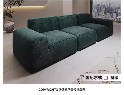 Simple Style Vacuum Compression Living Room Sofa Light Luxury Furniture Corduroy Sponge Filling Multi-Person Sofa Customization