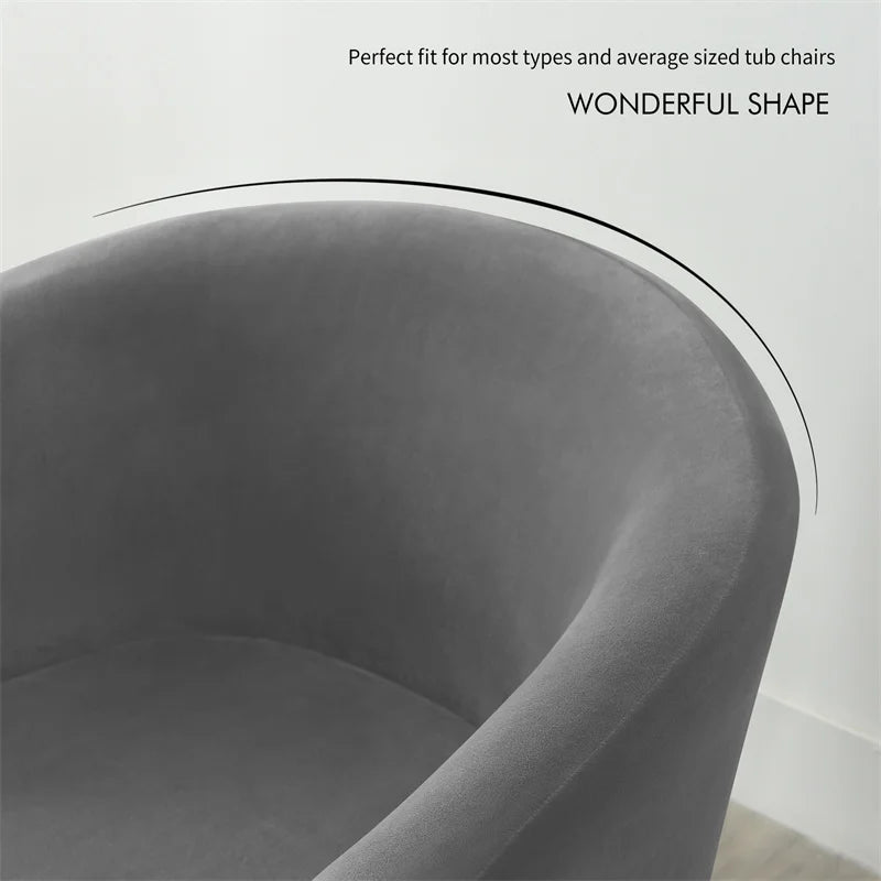 Velvet Tub Cover Chair Jacquard Single Seat Sofa Slipcover 1 Seate Living Room  Furniture Couch Washable Club Armchair Cover