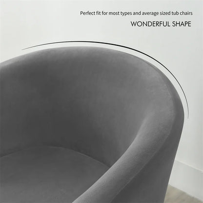 Velvet Tub Cover Chair Jacquard Single Seat Sofa Slipcover 1 Seate Living Room  Furniture Couch Washable Club Armchair Cover