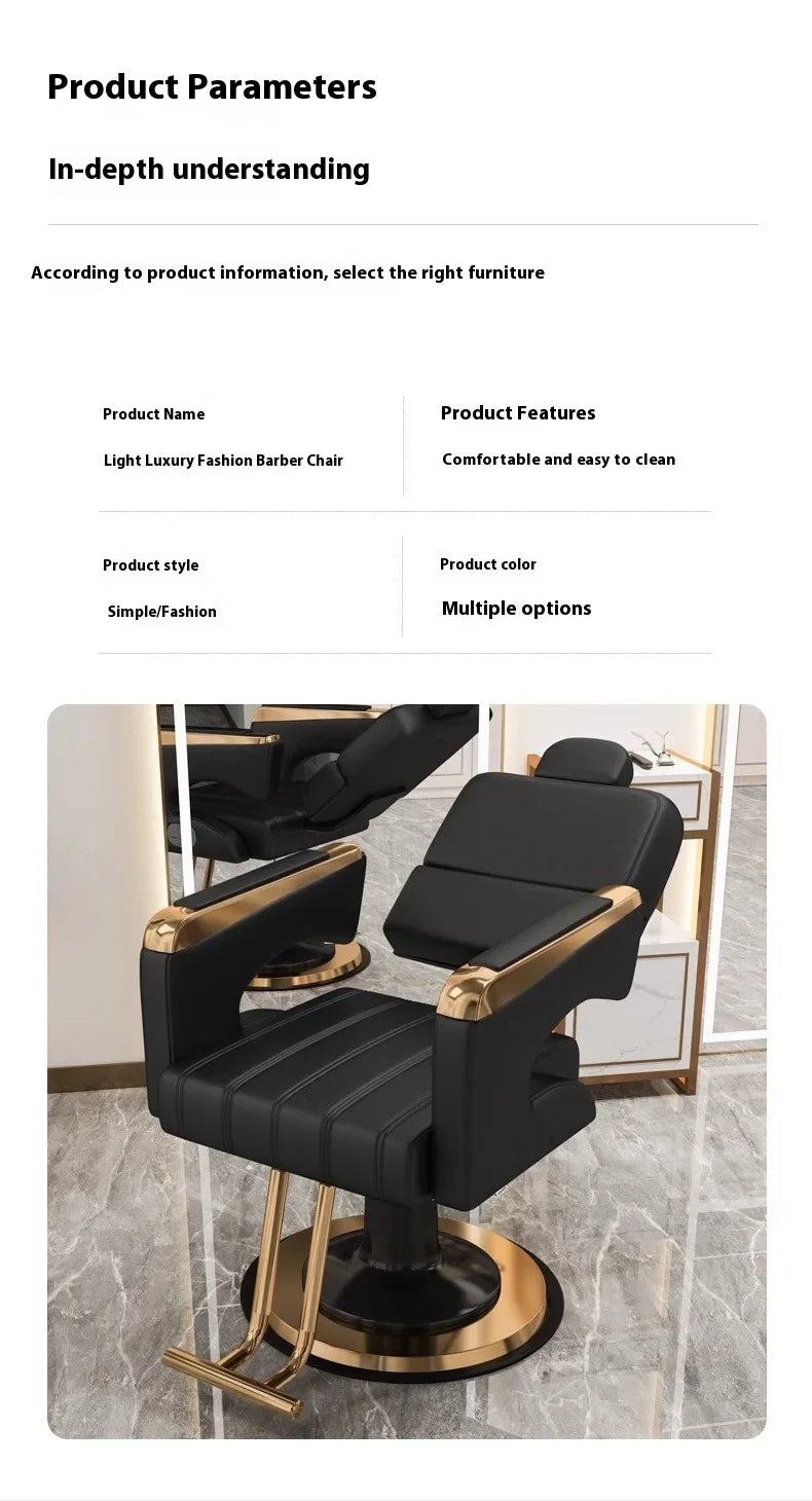 2025 Luxury Personalized Chair Barber Classic Hydraulic Reclining Release Salon Chair Leg Rest Professional Barberia Furniture