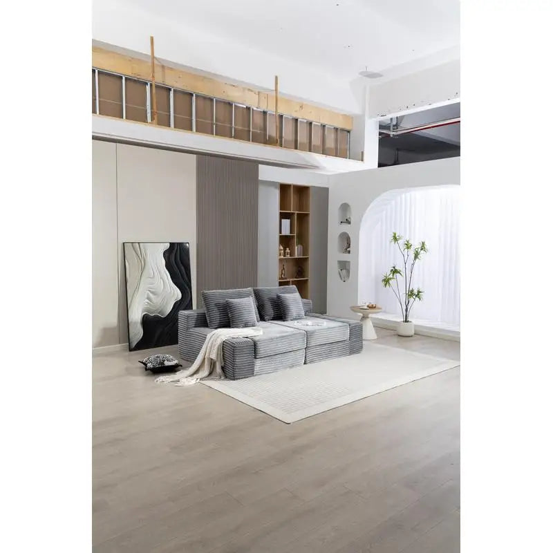 Double Lounge Chaise, Plush Sofa Bed, Upholstered Cloud Sofa, Deep Seat Sleeper Loveseat Chair for Living Room and Bedroom,