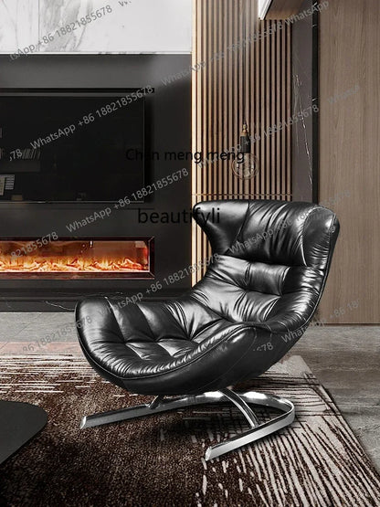 New style Italian Single Leather Sofa Chair Living Room Light Luxury Bedroom Modern Wingback Chair Leisure Chair Recliner ss 730