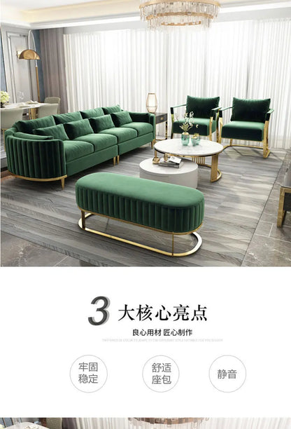 Light luxury fabric sofa simple modern large apartment living room coffee table combination