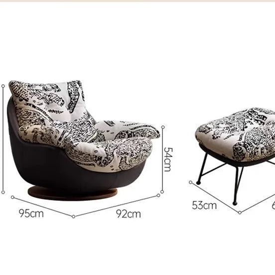 High-end nest chair, antique sofa chair, living room balcony household light luxury fabric single rotating leisure chair