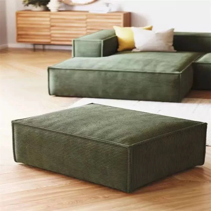 Retro corduroy tofu sofa straight row small apartment living room corner combination fabric small sofa