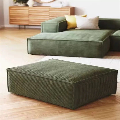 Retro corduroy tofu sofa straight row small apartment living room corner combination fabric small sofa