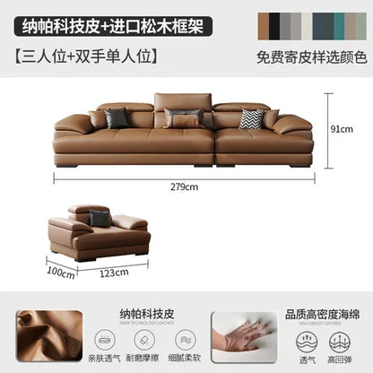 European Living Room Sofa Genuine Leather Sectional Corner Sofas Modular Luxury Sofa Sala De Estar De Luxo Modern Furniture