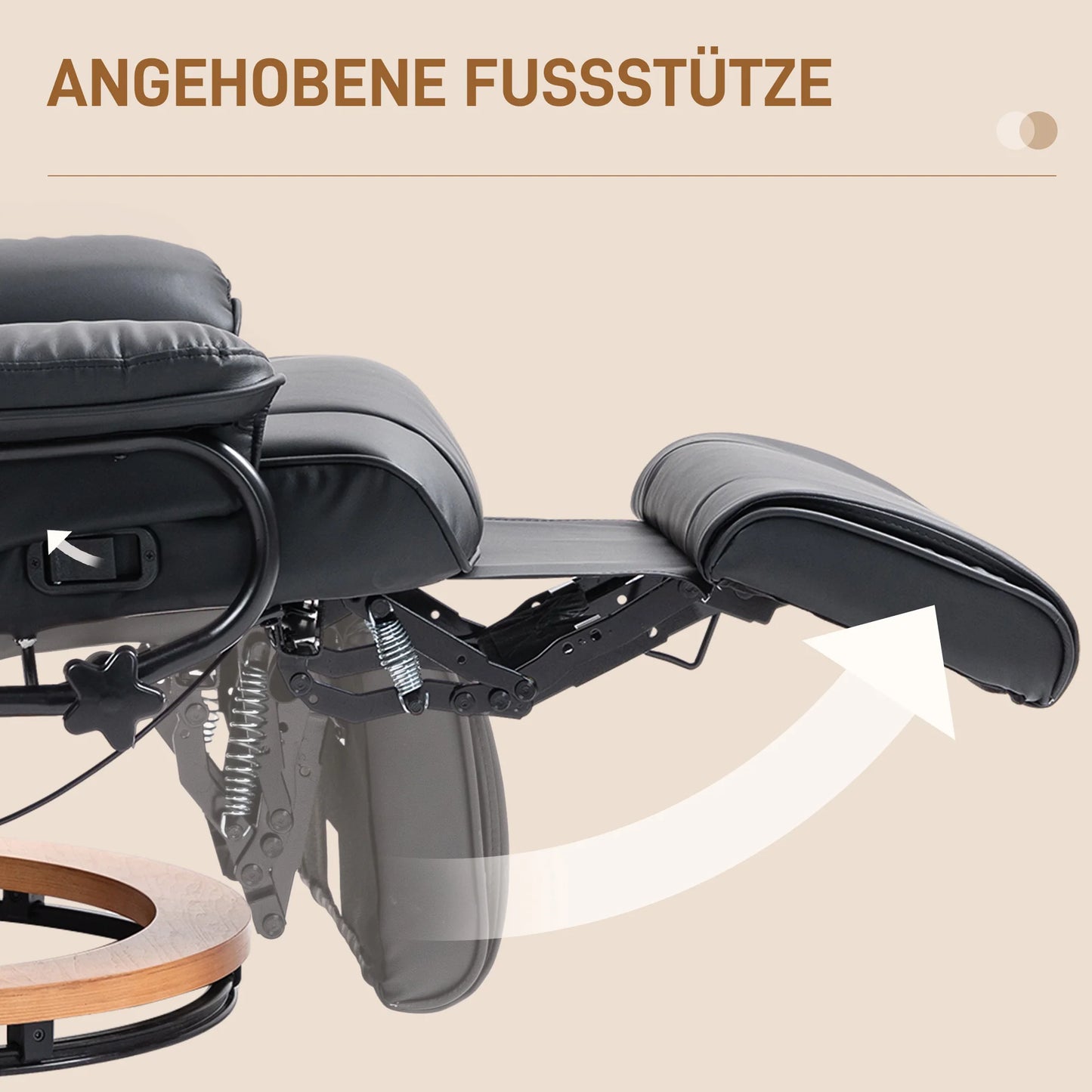 Relaxing armchair swivel TV armchair with reclining function and footrest load capacity up to 150 kg TV armchair made