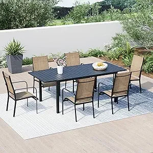 5/7/9-Piece All-Weather Rattan Patio Dining Set with 60