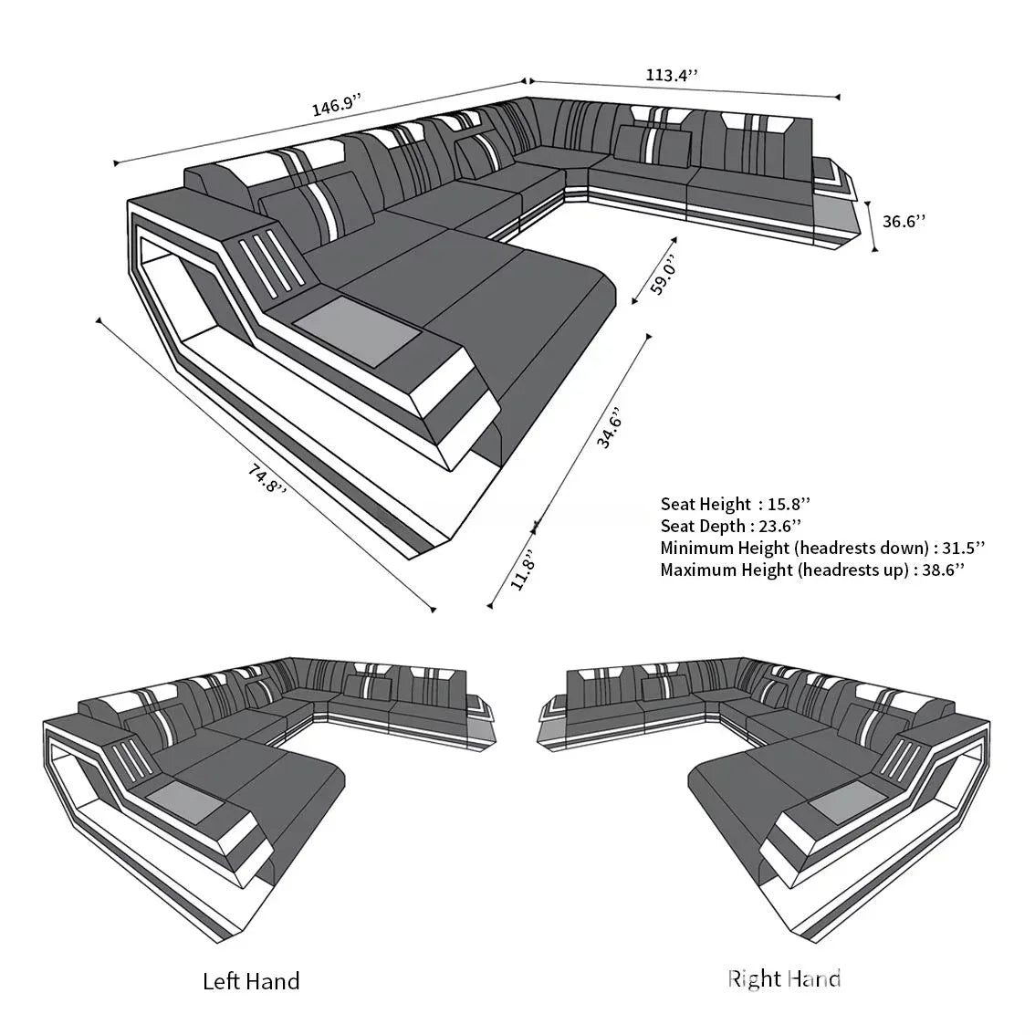 s#A Modern Space Capsule Style Sofa Cover Furniture Living Room Leather Electric Sofa