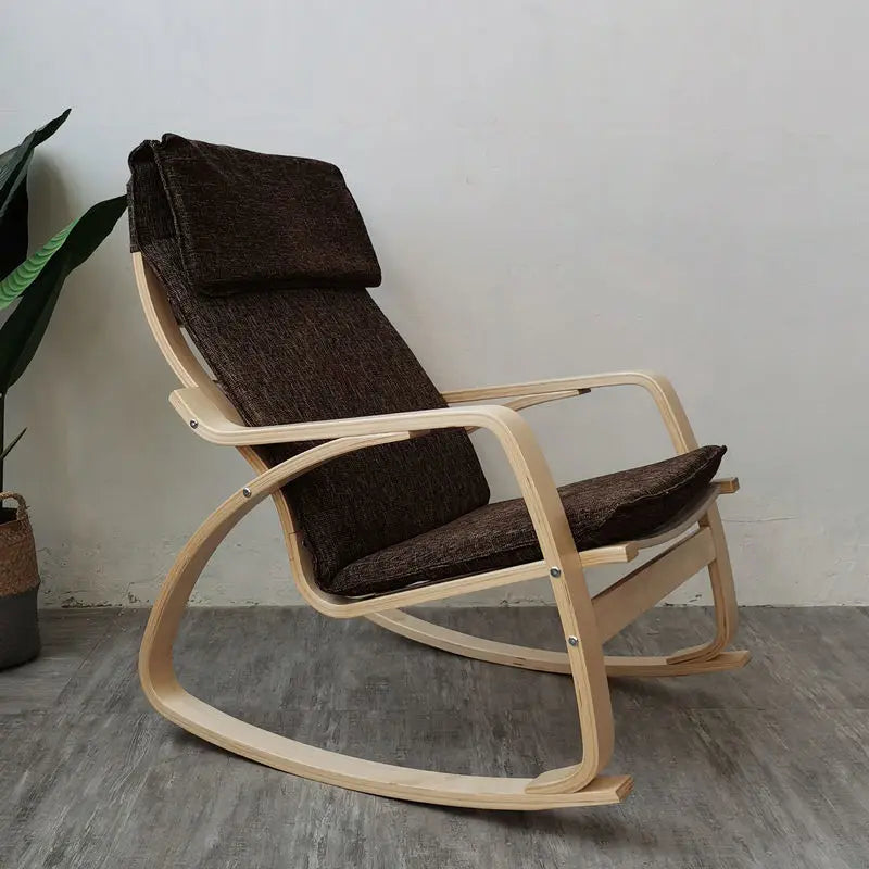 Simple and modern Nordic Boang rocking chair easy chair solid wood recliner lazy pregnant woman chair balcony lounge