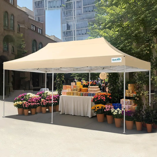 10x20 Heavy Duty Pop up Canopy Tent, Commercial Grade Instant Shelter with Wheeled Bag for Outdoor, Parties,, Customized