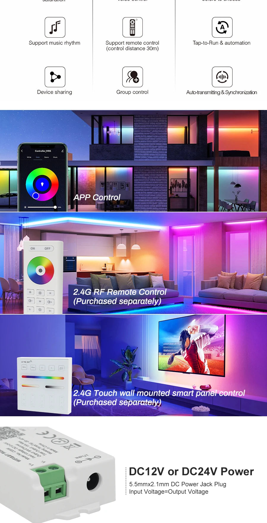 Smart LED Dimmer Tuya Wifi Zigbee DIM CCT RGB RGBW RGBCCT PWM LED Controller Support Alexa Google Home Voice Control
