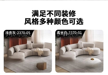 Sofa French retro medieval style curved module combination sofa wabi sandy wind large flat-floor villa fabric #