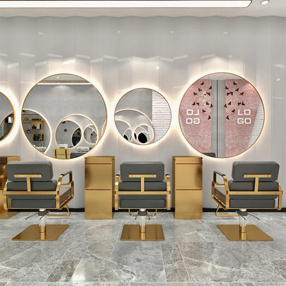 High-end Luxury LED Hairdressing Mirror Hanging Mirror Glass One Side Can Be Customized Size For Barber Shop