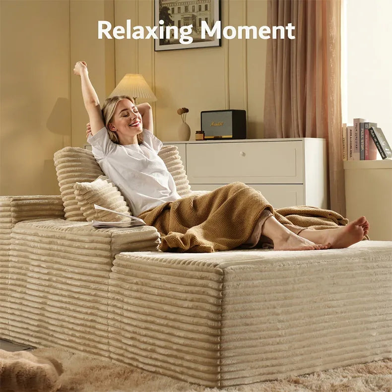 Compression sofa single/triple corduroy vacuum sponge