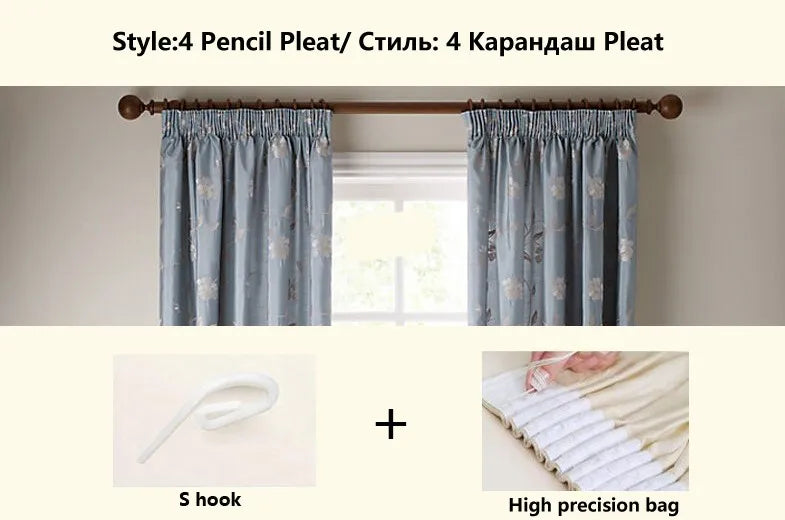 HQYQJJHYR Modern High Quality Colored Jacquard Brown Thickened Blackout Curtains for Living Room  Luxury Bedroom Kitchen Curtain