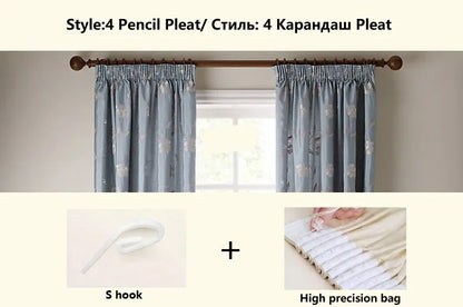 HQYQJJHYR Modern High Quality Colored Jacquard Brown Thickened Blackout Curtains for Living Room  Luxury Bedroom Kitchen Curtain