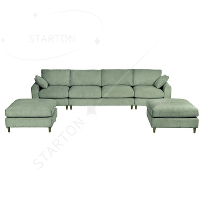 121" Modular Sectional Sofa Couch L Shaped Upholstered Sofa With Chaise Cushion Oversized 6 Seater Couches Sofas For Living Room