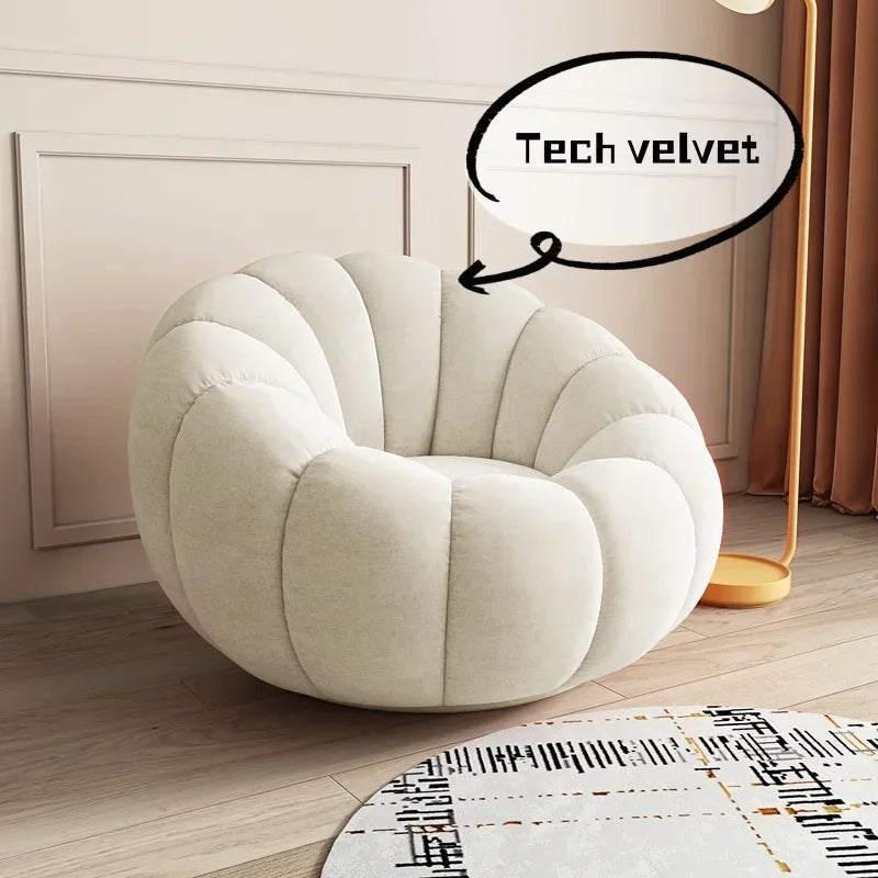 Modern Living Room Sofa Lambswool Pumpkin Sofa Chair Creative Home Balcony Swivel Lounge Chair Fitting Room Bedroom Single Sofas