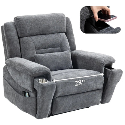 Dual Motor Power Lift Recliner for Elderly Adults with Heat Massage Lay Flat Feature Wireless Remote Cup Holder Customizable