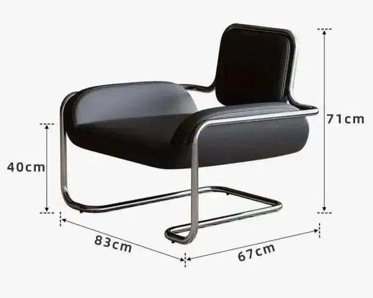 Armchair Nordic Chairs Comfortable Leather Living Portable Room Sofa Relaxing Single Person Backrest Chair Office Home Furniture