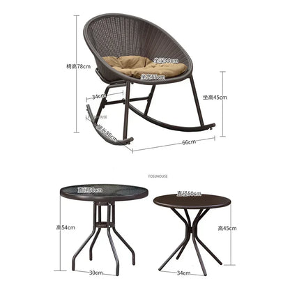 Outdoor Rattan Chair Garden Furniture Set Household Outdoor Balcony Leisure Table and Chair Three-piece Set Mini Coffee Table