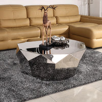 Diamond Shaped Coffee Table, Made of Stainless Steel Material, Suitable for Study Rooms, Bars, Hotels, Restaurants, and Offices