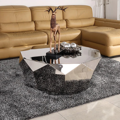 Diamond Shaped Coffee Table, Made of Stainless Steel Material, Suitable for Study Rooms, Bars, Hotels, Restaurants, and Offices