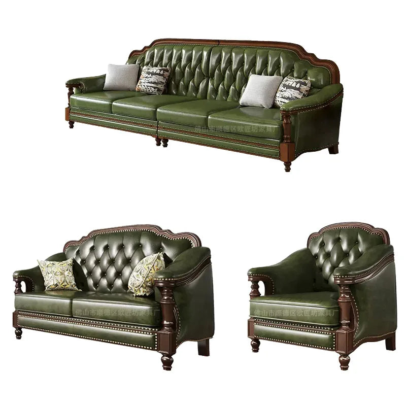 American, leather, sofa, solid wood, furniture, American, corner, sofa