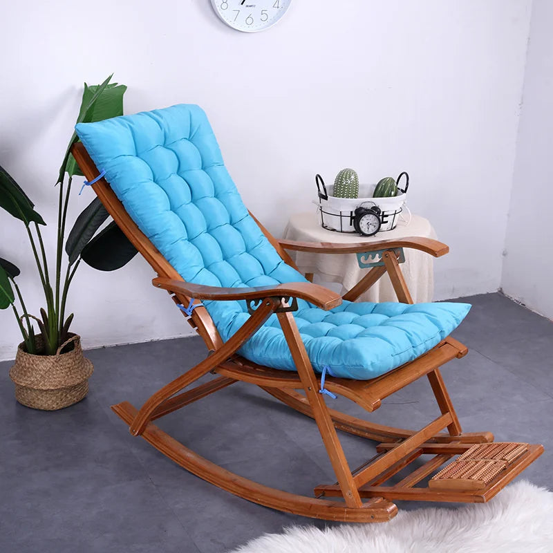 Four Seasons Thick Bench Cushion Rocker Chair Cotton Cushion Solid Color Soft Thicken Outdoor Garden Reclining Chair Cushions
