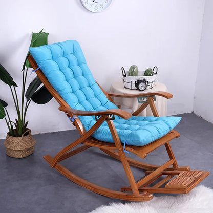 Four Seasons Thick Bench Cushion Rocker Chair Cotton Cushion Solid Color Soft Thicken Outdoor Garden Reclining Chair Cushions