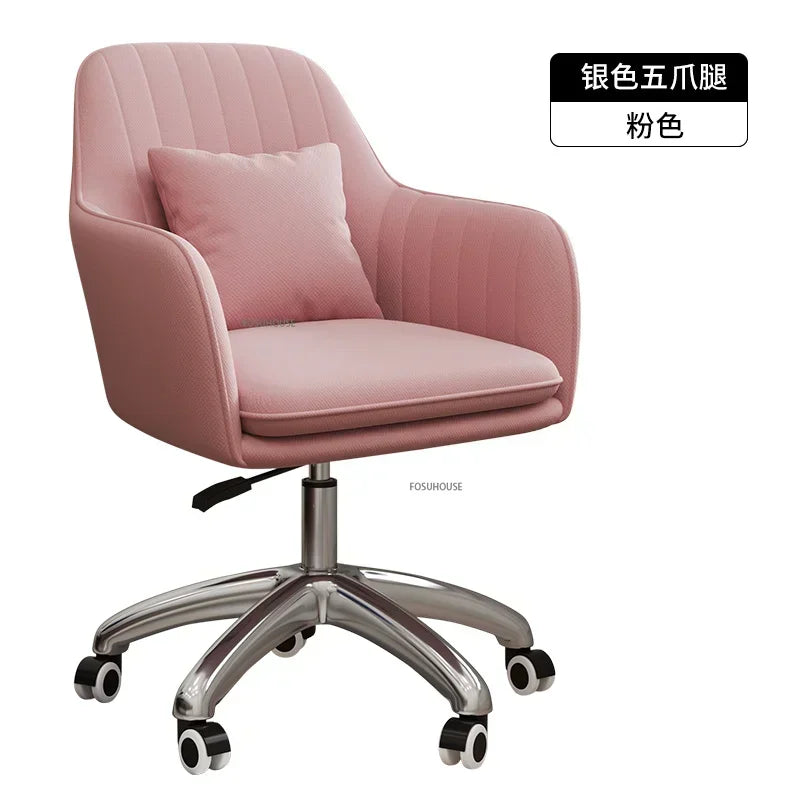 Modern pink Office Chairs Home Bedroom Leisure gaming chair for Office Furniture Comfortable Back Lift Swivel computer Chair K